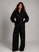 Minimalist Shirt & Wide Leg Pants Two-Piece Set