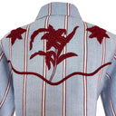 Embroidered Stripe Shirt & Flared Pants Two-Piece Set