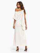 Off-Shoulder Top And Slit Skirt Suit
