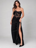 Floral Lace Camisole Top Wide Leg Pants Two Piece Set