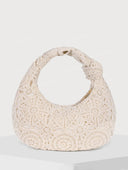 Boho Hollow Crochet Lace Knotted Handle Hobo Shoulder Bag