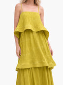 Elegant Textured Tiered Spaghetti Strap Maxi Dress
