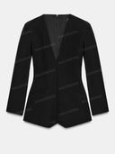 Minimalist Deep-V Tailored Blazer Romper
