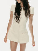 Structured Short Sleeve Tailored Romper