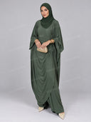 Elegant Ruched Batwing Top & Wide Leg Pants Set