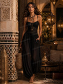 Sexy Lace Spaghetti Strap Sheer Jumpsuit