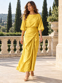 Elegant Pleated Long Dress Two-piece Set
