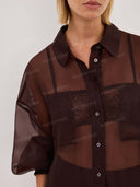 Sheer Organza Shirt & Skirt Two-Piece Set