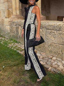 Elegant One-Shoulder Lace Panel Two-Piece Set