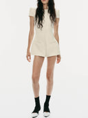 Structured Short Sleeve Tailored Romper