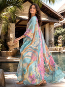 Bohemian Print Drop-Shoulder Loose Maxi Dress