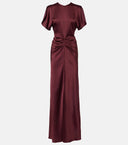 Satin Flutter Sleeve Dress