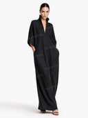 Elegant High-Neck Batwing Sleeve Maxi Dress
