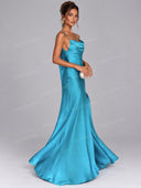 Sexy Elegant Satin Side High Slit Maxi Dress