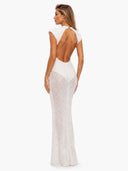 Elegant Beaded Sequin Maxi Dress