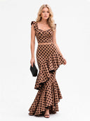 Brown Polka Dot Two-Piece Set