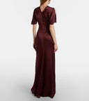 Satin Flutter Sleeve Dress