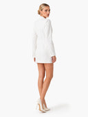 Exquisite White Double-Breasted Blazer Mini Dress