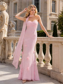Flower Design Shawl Maxi Dress