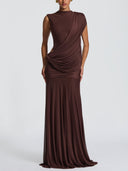 Elegant Draped Maxi Dress