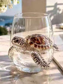Ocean-Inspired Decorative Glass Tumbler