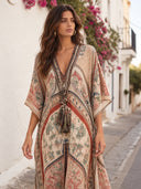Boho Vintage Print Oversized Kaftan Maxi Dress