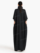 Elegant High-Neck Batwing Sleeve Maxi Dress