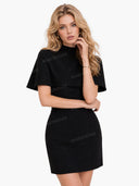 Elegant Cape-Layered Mini Dress