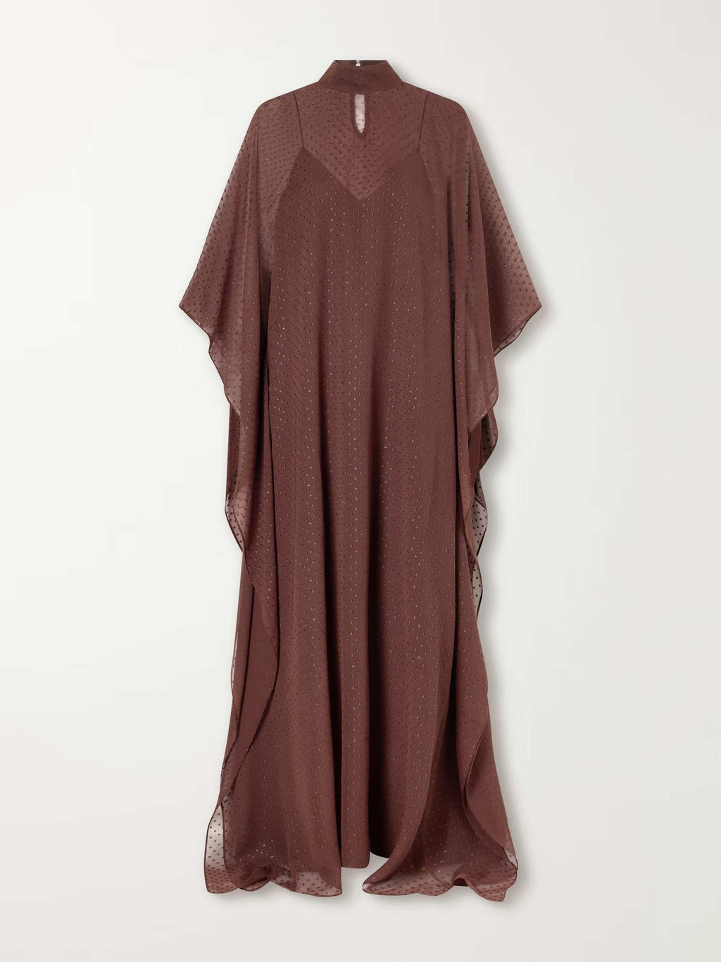 Elegant Rhinestone-Embellished Chiffon Kaftan Maxi Dress