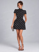 Rhinestone Embellished Prom Mini Dress