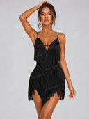 Sexy Fringe Bodycon Mini Dress