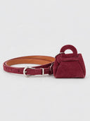 Mini Suede Bag Charm Belt