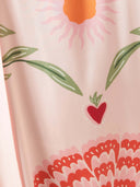Azure Dream Printed Tie Neck Maxi Dress