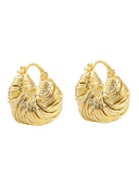 Textured Gold Chunky Hoop Earrings