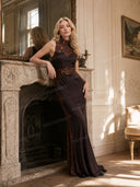 Sexy Lace Satin Maxi Dress
