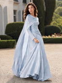 Pleated Ribbon Design Maxi Dress