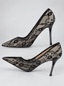 Floral Lace Pointed Toe Stiletto Pumps