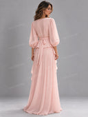 Elegant Ruffle Top & Pleated Pants Party Two-Piece Set