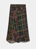 Retro Paisley Print Blouse & Asymmetric Maxi Skirt Two Piece Set