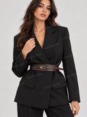 Slim Double Strap Buckle Waist Belt