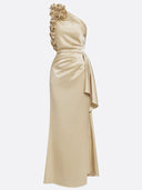 Elegant Satin One-Shoulder Mermaid Evening Maxi Dress