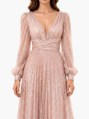 Elegant Sparkling Ruffled Party Maxi Dress