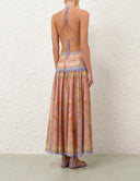 Bohemian Floral Print Deep V-Neck Maxi Dress