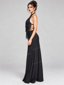 Minimalist Tailored Blazer, Halter Top & Maxi Skirt Three Piece Set