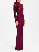 Elegant Lace Panel Flared Jumpsuit