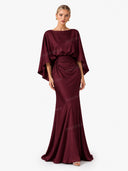 Boat Neck Backless Pleated Maxi Dress