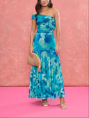 Floral Print Ruched Two-Piece Set