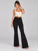 Fringe Cape Peplum Top and Flare Pants Three Piece Set