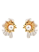 Pearl Floral Sculptural Stud Earrings
