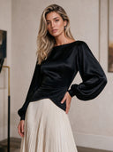 Chic Minimalist Velvet Paneled Pleated-Hem Maxi Dress